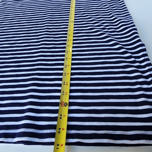 Gap Navy Blue White Stripe Knit Stretch Maxi Dress Shirt Long Dress Sleeveless S - Picture 13 of 14